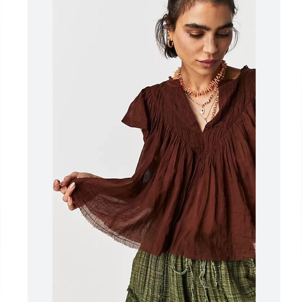 Free People FP One Padma Top in Umber Earth